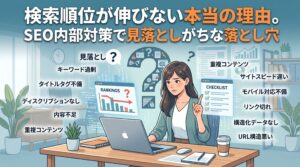 LP制作を「自作」するか「外注」するか悩む人々のイラストさり。左側に自作の特徴（時間や手間、スキルアップ）、右側に外注の特徴（スピードと品質、コスト）を配置し、判断基準を分かりやすく比較しています。