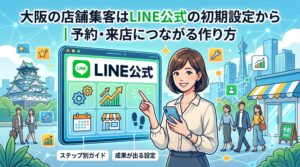 大阪の店舗集客に向けたLINE公式アカウントの初期設定と予約・来店に繋げる方法を解説するアイキャッチ画像